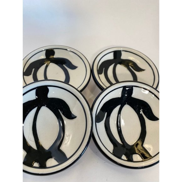 Hawaiian Crafted Turtle Miniature Dishes/Trinket/Side Sauces/Set of 4/Ceramic/ - Picture 2 of 4